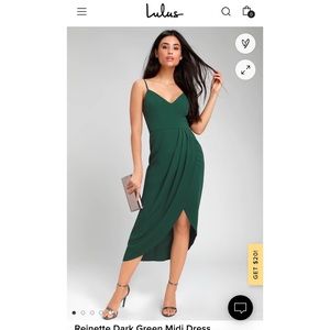 Lulus Reinette Dark Green Midi Dress